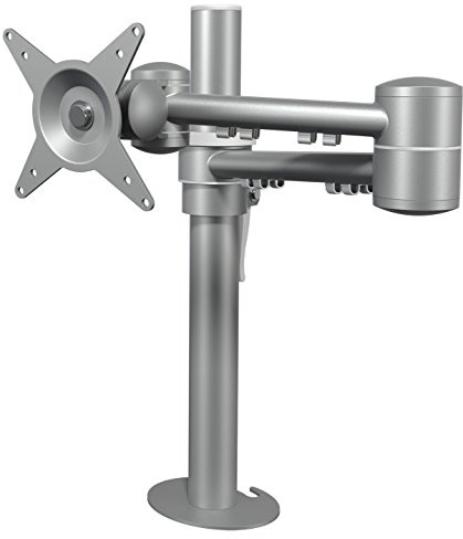 Dataflex 52.662 ViewMate Style Monitorarm (Tragkraft max. 15kg, bis 61 cm (24 Zoll) Bildschirmdiagonale, VESA: MIS-D 75x75/100x100mm kompatibel, Säule Höhe 400mm) Silber