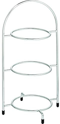 Utopia F91005 Cake Plate Stand, Chrome, 3 Tier, 15.5, 39 cm, 17 cm, Plates