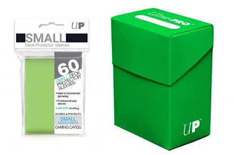 Ultra Pro Deck Box + 60 Small Size Protector Sleeves - Light Green - Lime Green - Yu-Gi-Oh! - Japanese Mini