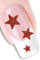 Nail Art 3d Glitter Stickers - Stars (Red)