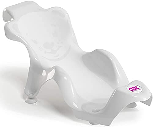 OKBABY Buddy - Transat Anatomique avec Assise en Gomme Anti-dérapante pour le Bain des Nouveaux-nés 0-8 Mois (8 kg) - Blanc