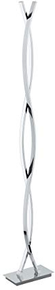 EGLO LED Stehlampe Lasana 2, 2 flammige Standleuchte, Stehleuchte aus Alu, Stahl, Kunststoff, Farbe: Chrom, weiß, inkl. Trittschalter