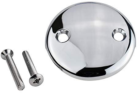 Plumb Pak Double K826-11PC Universal Bathtub Drain Two Hole Overflow Face Plate with Screws, Polished Chrome