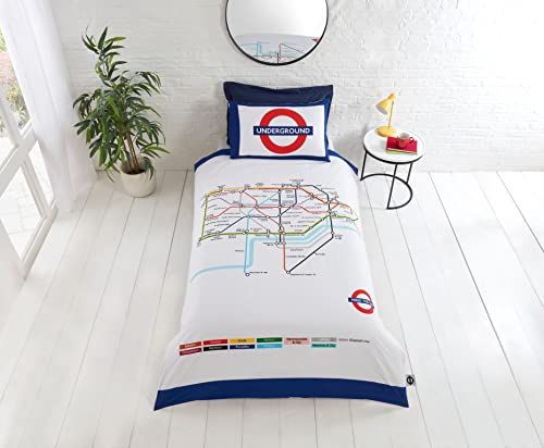 Rapport LDNUND London Underground Bettbezug, Polybaumwolle, Mehrfarbig, Einzelbett