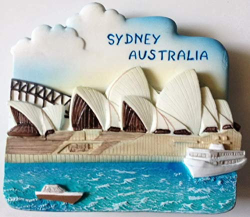 WitnyStore Tiny Sydney Opera House Australien und Ozeanien Touristenattraktionen Harz Kühlschrank Magnet Reisende Souvenir Geschenk Memento 3D Kühlschrankmagnete