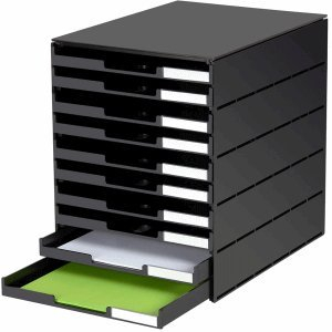 Styro Schubladenbox styroval 243 10 Schubladen offen schwarz/schwarz