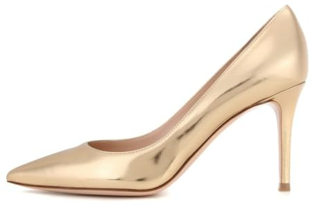 EDEFS Spitzenzehen Slip On Pumps Stiletto High Heels Damen EU35-45 | High Heels Sexy Lack mit Spitz Damen Pumps 8cm Kitten Heels Lackleder Elegante 8cm für Business Mode Party Hochzeit