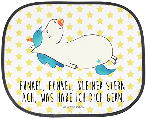 Mr. & Mrs. Panda Auto Sonnenschutz Einhorn Schnuller - Geschenk, Unicorn, Sonnenschutz Auto Seitenscheibe, Sonnenschutz Baby, Einhorn Deko, Mutter,