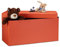 Relaxdays Faltbare Sitzbank 38 x 76 x 38 cm HxBxT, 2-Sitzer m. Stauraum, Kunstleder Sitzhocker 300 kg belastbar, orange Sitztruhe