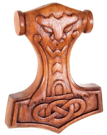 Wandschmuck Thorhammer Mjölnir Donar Hammer Holz Wikinger Wanddekoobje