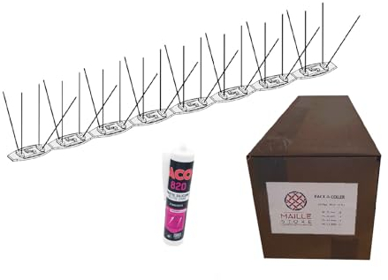 Maillestore Pinchos antipalomas 10 ml para Pegar - Protección de 10 a 15 cm (2 Tubos de Pegamento)