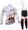 Moxilyn Radtrikot Herren LangarmAnzüge Radtrikot Set Radfahren Kleidung Winddicht Langärmliges Fahrradtrikot Hose mit 9D Gel Sitzpolster Sport & Freizeit MTB Radtrikot für Herbst