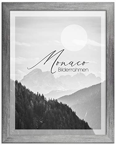 BIRAPA Monaco Bilderrahmen 60x80 cm Grau Gewischt - Bilderrahmen, Posterrahmen, Wechselrahmen, Bilderrahmen Modern
