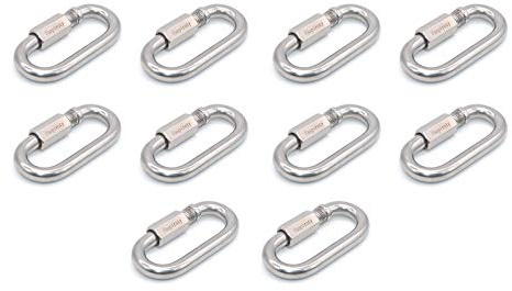 Faspiroty 10 pièces M5 Clip de Mousqueton de Verrouillage Petit Lien Rapide connecteur de chaîne Anneau de Verrouillage Porte-clés Boucle