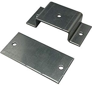 Abrazadera de tubo rectangular con placa de conexión en 30 x 20, 40 x 20, 40 x 20, 40 x 30, 50 x 20, 50 x 30, 60 x 30, 60 x 40, 70 x 50, 80 x 40, 80 x 60, 100 x 40, galvanizada