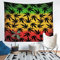Tbrand Marihuana Weed Blatt Wandbehang Cannabis Tapisserie Cannabisblätter Gedruckt Wandteppich 175x230cm Schwarz Gelb Grün Wandtuch Dekor Tapestry