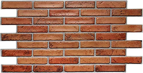 Panneaux muraux en PVC 3D décoratifs - Brique rouge (10, 4,8 m²)