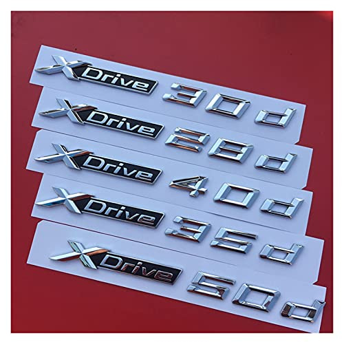 FSLLOVE Fit für BMW NEU X1 X3 X4 X5 x6 x7 XDRIVE 20D 28D 30D 40D 50D 20i 25i 28i 30i 35i 40i 48i 50i Fender Emblem Abzeichen Auto Styling Aufkleber (Color Name : New Font x 2pc, Style : XDrive 25d)