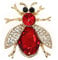 Niedliche rote Kristall-Brosche mit Biene, Strass, Tier-Ansteckbrosche, Neuheit, lustige Anstecknadeln, Modeschmuck, Anzug-Broschen, Zubehör für Damen und Herren, Kristall