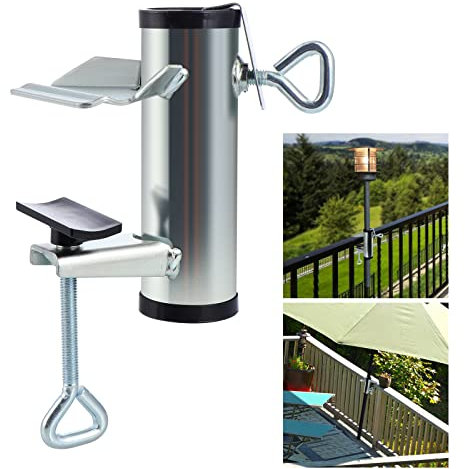 MOLIGOU Pince de support de parasol pour terrasse, balcon, parasol à fixer sur une table de pique-nique, blanchisseurs, balustrade
