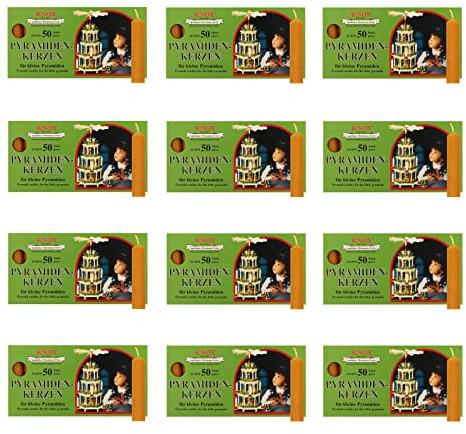 OLShop AG Knox Pyramidenkerzen Natur, 12er Pack (12 x 50 Stück), Größe: ca. 14 x 70 mm Weihnachtskerzen