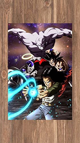 Genérico Quadro Goku Freezer Jiren Androide 17 alta risoluzione fotografica (29,7 x 21 cm A4) decorazione per la casa camera interna
