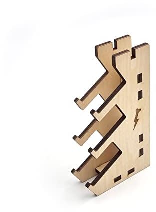 FlashBone Fingerboards | 3 + 1 Fingerboard Rack | (4 Slots Mini) | mit FlashBone Logo (Light Wood) | Helles Holz Halterung Ständer Regal für 4 Fingerskateboards mit Zubehör