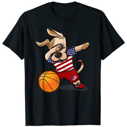 Dog Dabbing USA Basketball United States Basketball Trikot T-Shirt