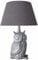 Klassische Tischlampe Eule Lampe Eulenfigur Uhu Leuchte Tischleuchte Grau Polystein Vogelfigur cw200 Palazzo Exklusiv