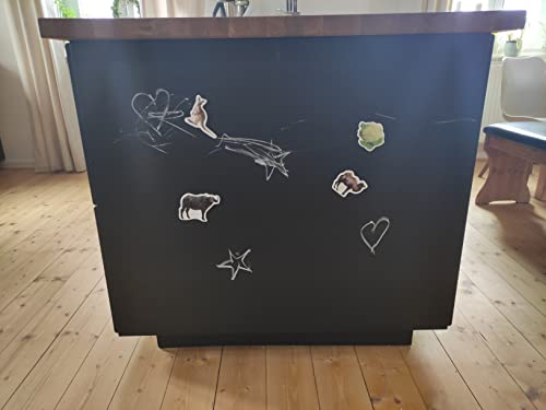 Tafelfolie magnetisch & selbstklebend | 60cm breite | 25 Größen l schwarz l Kreidetafel l Wandtafel Magnet Tafel l inkl. Kreidestift + 10 Magnete (30x50cm)