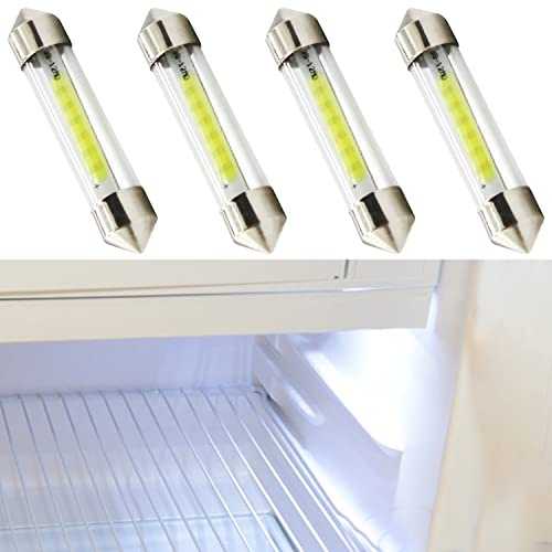 CCBASEBALL 4PCS RV Refrigerator Light Bulb, DC12V Replacement RV Fridge Light Bulbs, Super Bright Low Power Refrigerator Interior Light LED Bulb for Trailer Camper Motorhome