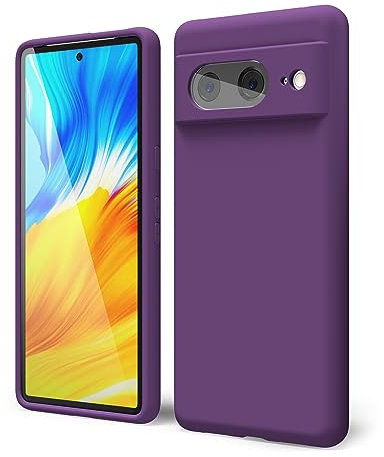 oakxco for Google Pixel 8 Case Liquid Silicone, Soft Rubber Gel Elegant Thin Slim TPU Matte Smooth Case with Camera Lens Cover for Women Girl Cute, Purple