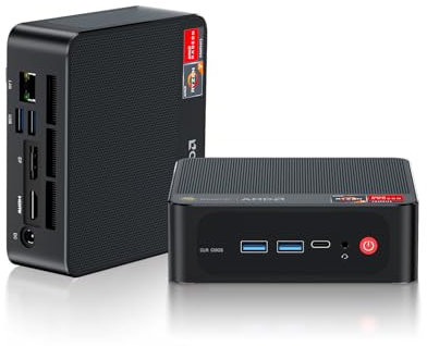 Beelink SER5 MAX Mini PC, AMD Ryzen 7 5800H (8C/16T, up to 4.4GHz), 32GB RAM DDR4 1TB NVME M.2 SSD, Mini Desktop Computer Support 4K@60Hz/WiFi6/BT5.2/DP1.4/HDMI/Type-C/Gaming PC