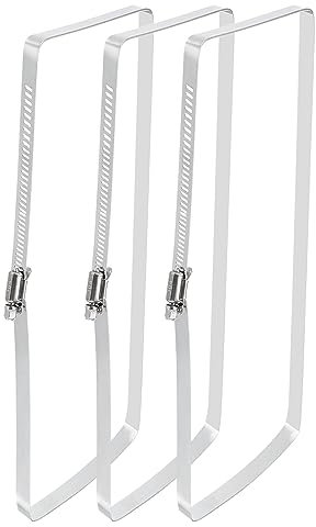 QUARKZMAN Rechteckig Schlauchklemmen 20 x 4 304 Edelstahl Quadratisch Kanal Rohrklemme für Kanalsicherung Schlauch Kabel und Brücke Projekt Verwendung Paket von 3
