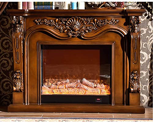 Suuim Chimenea atomizadora, Chimenea eléctrica, Juego de Chimenea, repisa de Madera con LED Artificial, decoración de Llama óptica, Chimenea eléctrica
