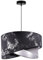 Light-Home Milan Lampenschirm Hängelampe Hängeleuchte - Deckenlampe Industrial für Wohnzimmer Schlafzimmer und Esszimmer - Pendelleuchte mit Lampenschirm aus Velours - Schwarz, Muster und Grau