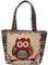 Zghhc Frauen Bestickte Frauen Einkaufstasche Retro Eule Elefant Handtaschen Dame Große Kapazität Wiederverwendbare Einkaufstasche Umhängetasche