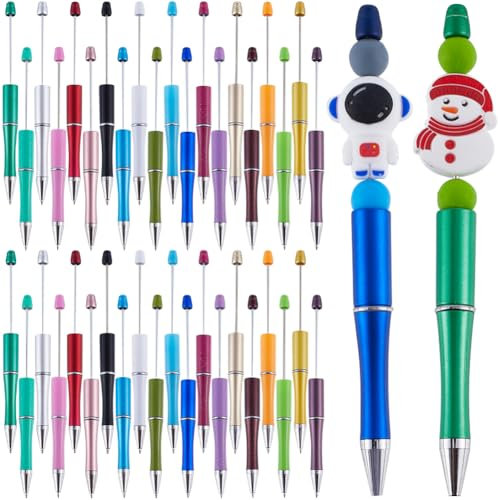 SUNNYCLUE 20 Stück Perlen Kugelschreiber Farbiger Kugelschreiber Kreativer Kugelschreiber Mit Einziehbarem Schaft Tintenperlen Stifte Für DIY Stiftperlen Dekorationen Schule Büro Abschlussbedarf Schre