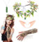 Waldfee-Ohren-Kostüm-Zubehör, Waldfeenkrone, Stirnband, Spitzenhandschuhe, Elfenohren, Wikingerkette, Renaissance-Elfen-Kostüm für Damen, Mädchen, Halloween, Cosplay, Kostümparty, 4 Stück