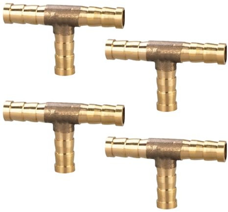 4PCS Messing Schlauchverbinder Druckluft Schlauchverbinder Kraftstoffschlauch Verbindungsstück 8mm T-Stück schlauchverbinder 5mm