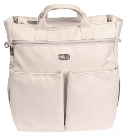 Chicco Borsa per Genitori Leggera e Funzionale, Dotata di Ampie Tasche, Pratica, Elegante e Funzionale, Design Elegante Monocromatico