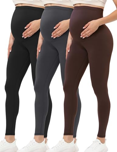Buttergene Damen Umstandsleggings über dem Bauch Schwangerschaft Active Wear Workout Yoga Tights Hose