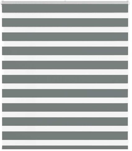 vidaXL Doppelrollo Dunkelgrau 135x100 cm Stoffbreite 130,9 cm Polyester