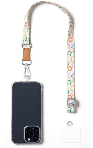 VULKIT Crossbody Phone Lanyard Adjustable Phone Strap Lanyards for Around the Neck or Shoulder, Non-Adhesive Universal Strap for Car Keys, Keychain Wallet, ID Badge, Fit with All Smartphone Case