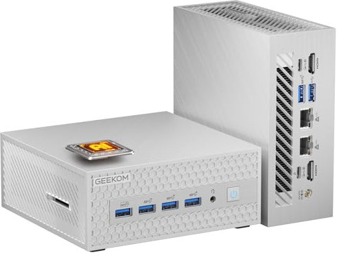 GEEKOM AE8 MAX AI Mini-PC, AMD Ryzen 7 8745HS Prozessor Mini-Computer (8K/16T, bis zu 4,9 GHz) mit 32 GB DDR5-RAM & 1 TB PCIe 4.0 SSD, Mini-PC Windows 11 Pro/USB4/WIFI 6E/BT 5.2/4K&8K UHD/2.5G LAN