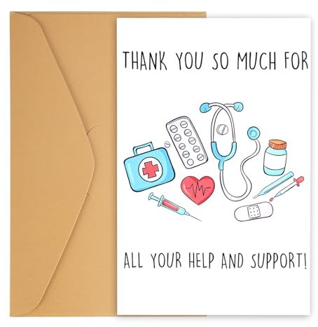 Dankeskarten mit Umschlägen, Süß Lustige Dankeskarte für Ärzte Krankenschwestern Medizinisches Personal Thank You Cards für Männer und Frauen Krankenpflegelehrer Geschenke zum Ärztetag