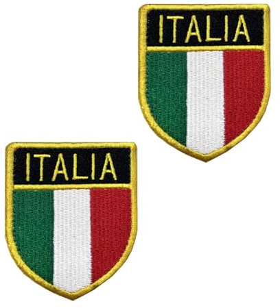 2 toppe con bandiera italiana, distintivi tattici ricamati, logo ricamato per gancio e loop su applicazioni vestiti, zaino, cappelli, jeans, accessori fai da te, giacche, pantaloni, biker.