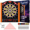 WIN.MAX Elektronische Dartscheibe Profi Set mit Laser Throw/Toe Line Marker mit Deutsche Stimme-Geeignet für Batterien/Adapter für 1 bis 8 Spieler mit 12 Darts Light