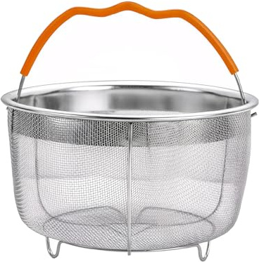 ICEICE Steamer Basket for Instant Pot Accessories 6 & 8 Qt - Stainless Steel Mesh Strainer Insert - Vegetable Steamer for Cooking Broccoli, Eggs, Pasta - Fits All Pressure Cooker Pots - Silver