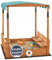 DELUKE® Sandkasten mit Dach BILA - 145x118x118cm Inkl. Bodenfolie, Klappbare Sitzbänke | Sandkiste mit Abdeckung Matschküche Spielkasten für Kinder
